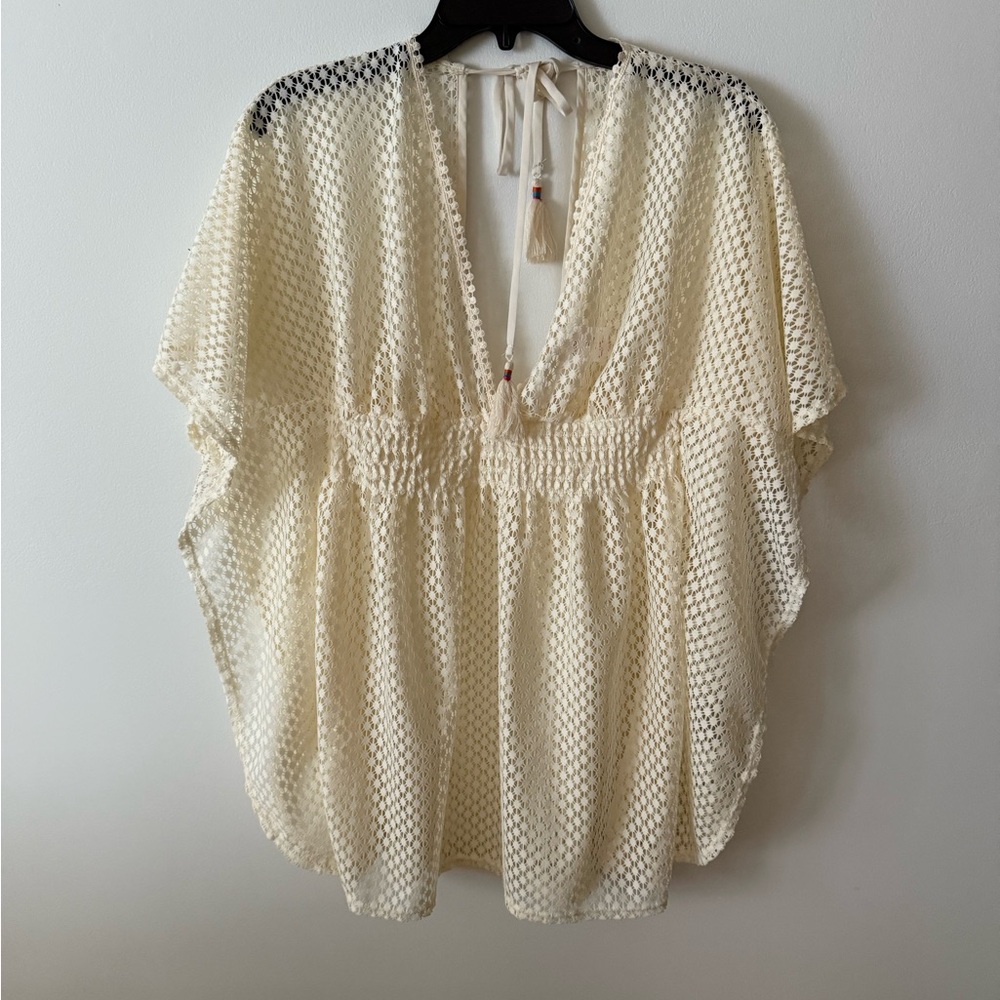 Cream cover up with ties